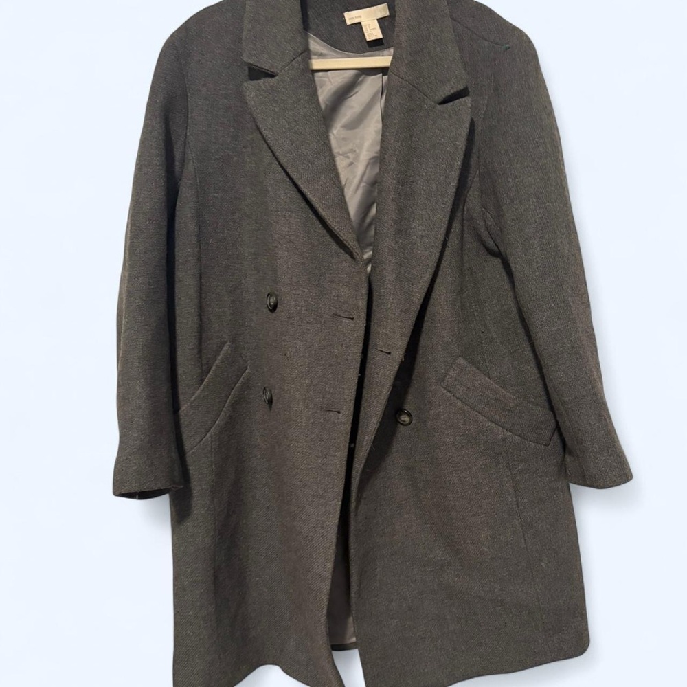 Wool Grey Double Breasted Winter Oversized Coat W… - image 1